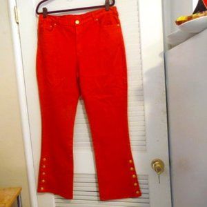 DG2 by Diane Gilman Red Flare Pants